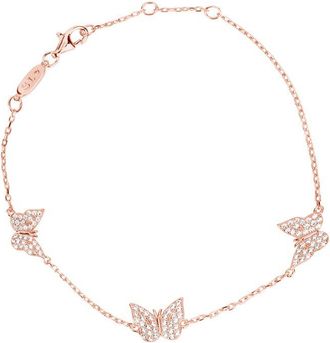 Suzy Levian Suzy Levian Silver Cz Butterfly Bracelet