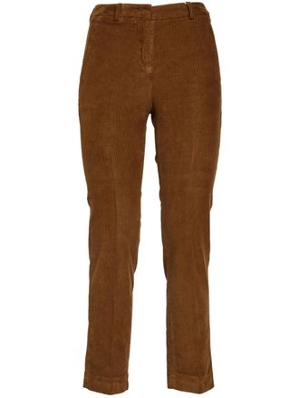 Incotex Brown Tailored Straight-Leg Textured Pants