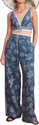 Alemais Lucky Wide Leg Pant In Blue