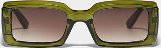 Simons Womens Hazel translucent rectangular sunglasses