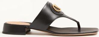 Valentino Garavani VLogo Signature Thong Sandal In Calfskin 20mm Woman BLACK 35.5