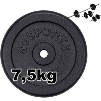 Trade Shop Trade Shop Traesio - Disco Per Pesi Bilanciere Manubri Piastre Allenamento Fitness In Ghisa Da 7,5 Kg