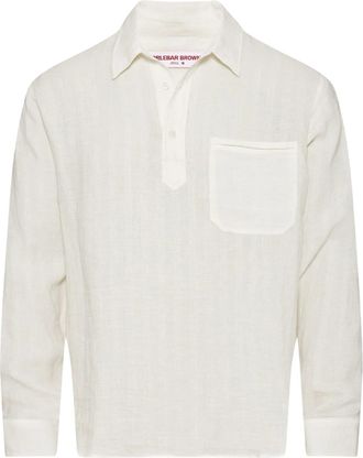 Orlebar Brown Mens Shanklin Linen Stripe Long Sleeve Shirt In Thasos Beach