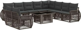 vidaXL Conjunto De Sof&aacute;s De Jard&iacute;n 11 Uds. Gris Y Gris Oscuro Vidaxl