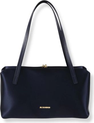 Jil Sander Goji Pillow Small - Dames - Schoudertassen - Blauw - ONE Size - Leer - Tassen