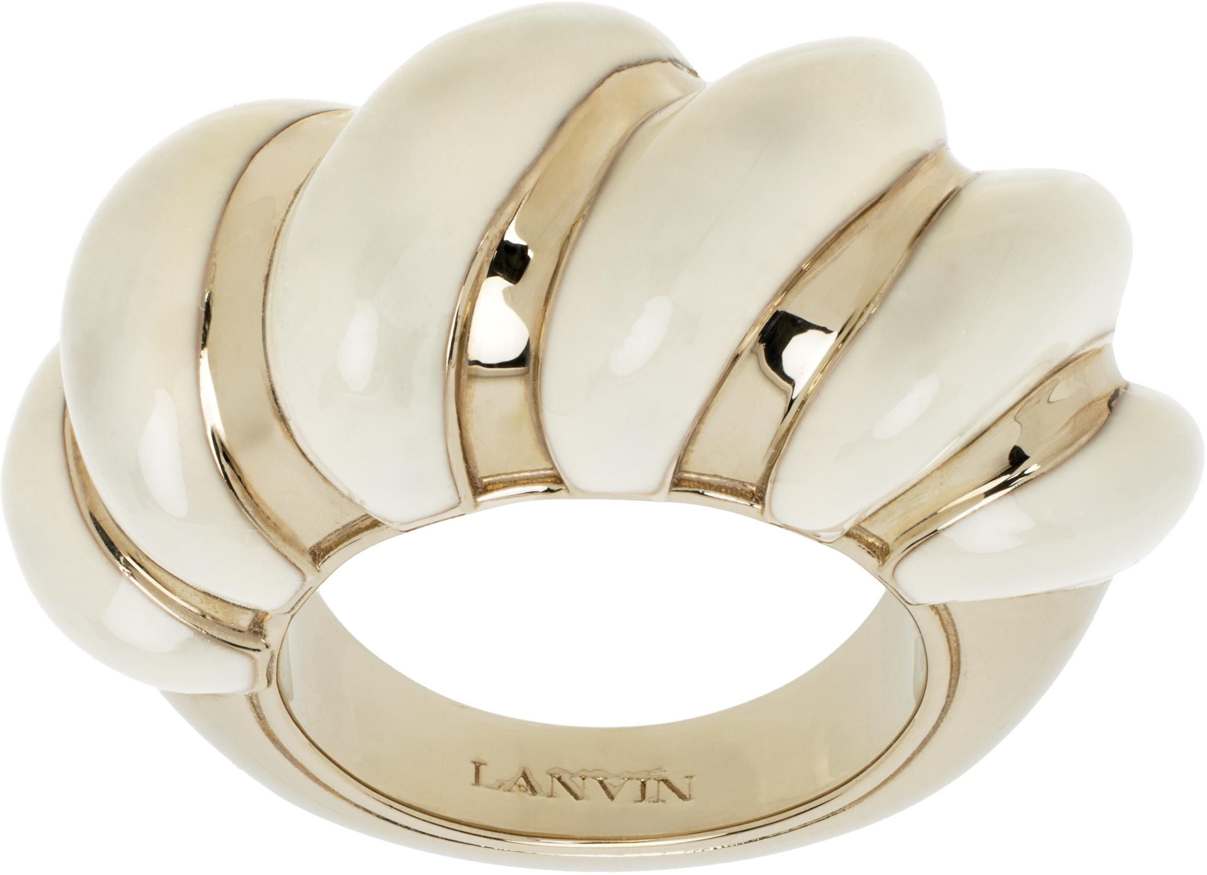 【関税込み】Lanvin ゴールド Melodie ラインストーン リング Lanvin Gold & Off-White Mélodie Candy Ring from $161.00 - on