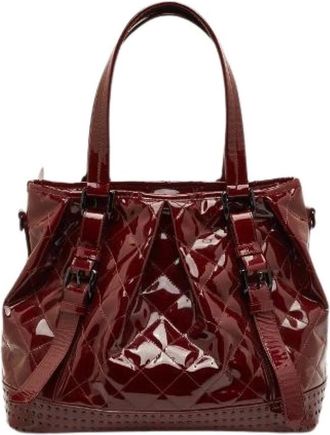 Burberry Pre-owned Handbags, female, Red, Size: ONE SIZE Pre-owned Leather Handbag