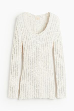 H&M Pullover in Rippstrick - Weiss