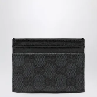 Gucci Essence Classic card holder in black GG canvas