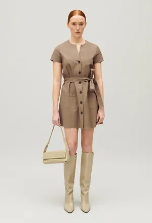 Claudie Pierlot Robe courte boutonnée marron