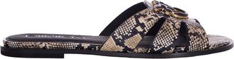 Pinko Snakeskin Pattern Slip-On Sandals
