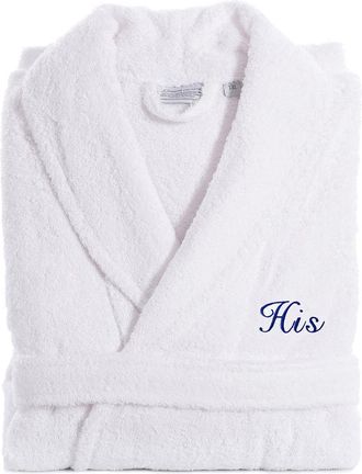 Linum Home Textiles Embroidered His Terry Bathrobe