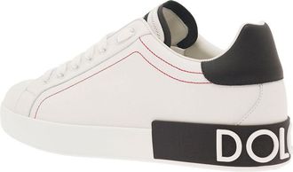 Dolce & Gabbana Mens Low Sneakers Portofino White Leather Polyester Trainers