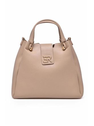 Ermanno Scervino Structured Vally Shoulder Bag With Embossed Logo And Gold-Tone Accents
