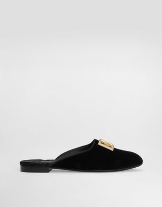Dolce & Gabbana Velvet Mules - Woman Slides And Mules Black 37.5