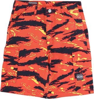 PROPAGANDA Camo Cargo Shorts met Zakken - Heren - Korte Broeken - Oranje - L - Katoen - Korte Broeken