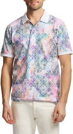 Robert Graham Gower Cotton Knit Polo in Multi White at Nordstrom Rack, Size Xx-Large