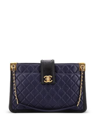 Chanel Elegant CC Tote Quilted Lambskin Large satchel - Zwart