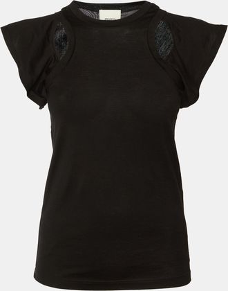 Isabel Marant Black Cotton Faly Cut-Out T-Shirt