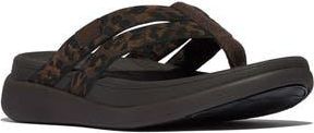 FitFlop F-Mode Go Leopard Web Strap Flip Flop in Chocolate Mix at Nordstrom Rack, Size 7.5