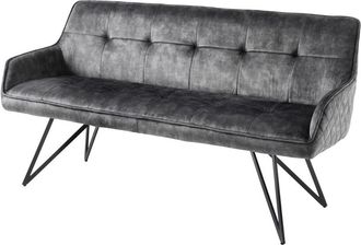 Global Interiors Design Sitzbank Elefantis - Samt Dunkelgrau