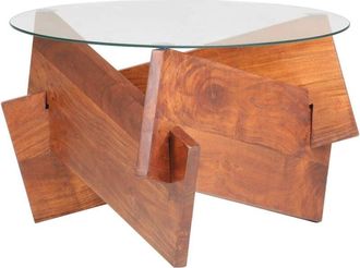 vidaXL Mesa de centro de madera maciza de acacia 66 cm Vidaxl