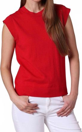 Minnie Rose Cap Sleeve Crew Tee In Cranberry
