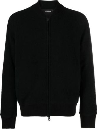 J.Lindeberg Zwarte volledige rits casual trui - Heren - Vesten - Zwart - XL - Nylon - Truien & Vesten
