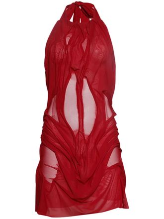 Di Petsa Mini-jurk met gedrapeerde hals - Rood