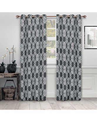 Superior 52X96 Ribbon Blackout Grommet 2Pc Curtain Panel Set