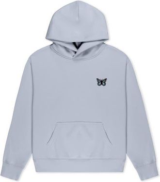 Dalix Butterfly Relaxed Midweight Fleece Pullover Hoodie in Powder at Nordstrom, Size Xx-Large