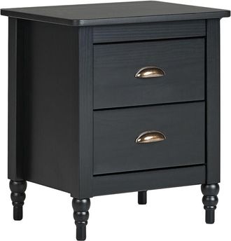 Beliani Comodino moderno retrò 2 cassetti nero Shillington