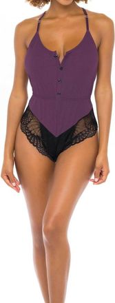 Oh là là Chéri Claribel Jersey Romper In Italian Plum / Black