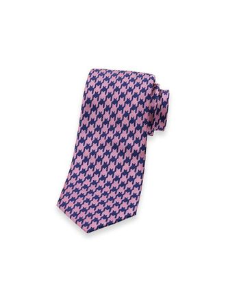 Paul Fredrick Patterned Woven Silk Tie in Pink/navy at Nordstrom
