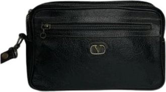 Valentino Pre-owned Leren Clutch - Dames - Vintage Clutch - Zwart - ONE Size - Leer - Vintage