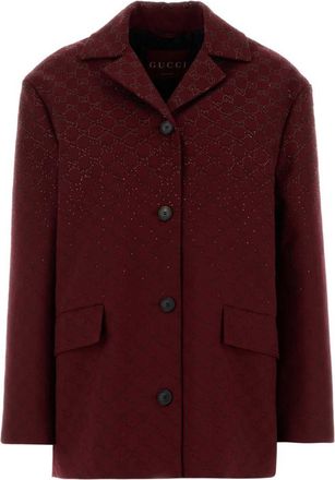 Gucci Red Notched Lapel Single Breasted Jacket