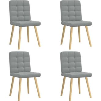vidaXL Sillas De Comedor 4 Unidades Tela Gris Claro Vidaxl