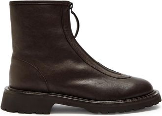 Legres Grained Leather Ankle Boots - Brown - 37 (IT37/ UK4)