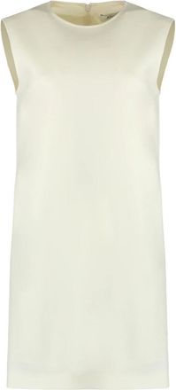 Max Mara Recht Gesneden Jurk - Dames - Korte kleedjes - Beige - S - Wol - Kleedjes