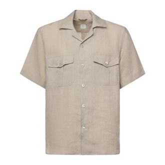 Eleventy Short Sleeve Shirts, male, Beige, Size: 4XL Short Sleeve Shirt