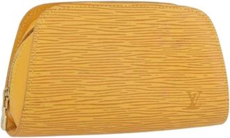 Louis Vuitton Pre-owned Vintage Pouch - Dames - Vintage Clutch - Geel - ONE Size - Leer - Vintage