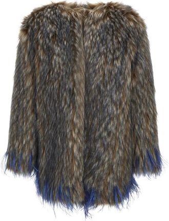 Roberto Cavalli feather-effect coat - Grey