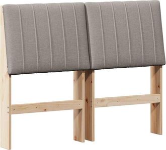 vidaXL Upholstered Headboard Taupe 120 cm Solid Pine Wood vidaXL