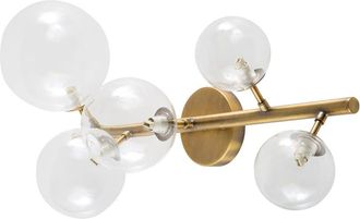 Maisons du monde L&aacute;mpara de pared con globo de cristal y bronce fundido