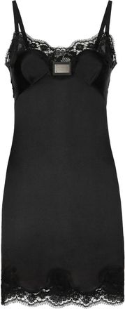 Dolce & Gabbana lace-detail minidress - women - Cotton/Elastane/Nylon/Silk - 36 - Black