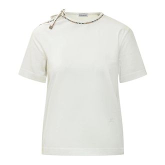 Burberry Frankie Bow T-Shirt - female - Burberry - T-Shirts - White - XL - Tops