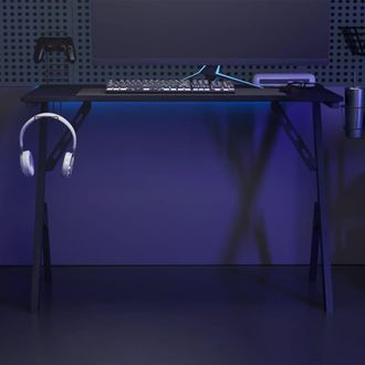 vidaXL Vidaxl - Escritorio Gaming Con Patas En Forma De Y Negro 110x60x75 Cm