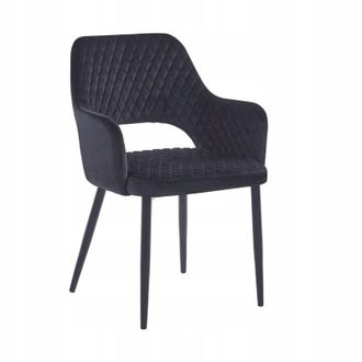 OEM Silla Ancha Acolchada De Terciopelo Negro Loft Para El Comedor Sala De Estar