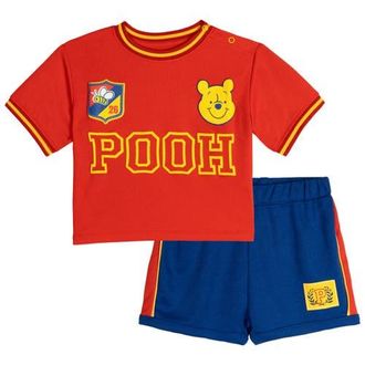 Disney Winnie the Pooh Athletic 2-Piece T-Shirt and Shorts Set in Pooh Red Blue Yellow at Nordstrom, Size Newborn
