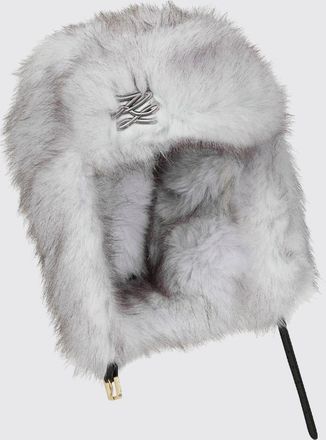 Karl Lagerfeld Bicolour Monogram Pattern Faux Fur Beanie
